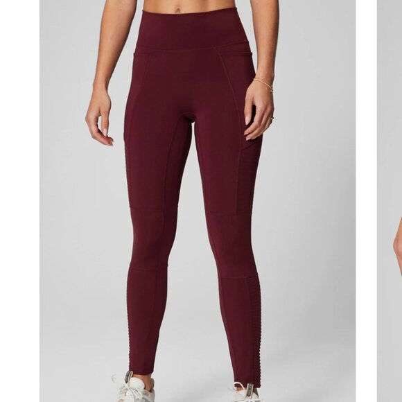 Motion365+ High-Waisted Moto Legging - Merlot XS - Picture 2 of 7